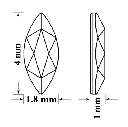 Swarovski Marquise Crystal Shimmer Tooth gems