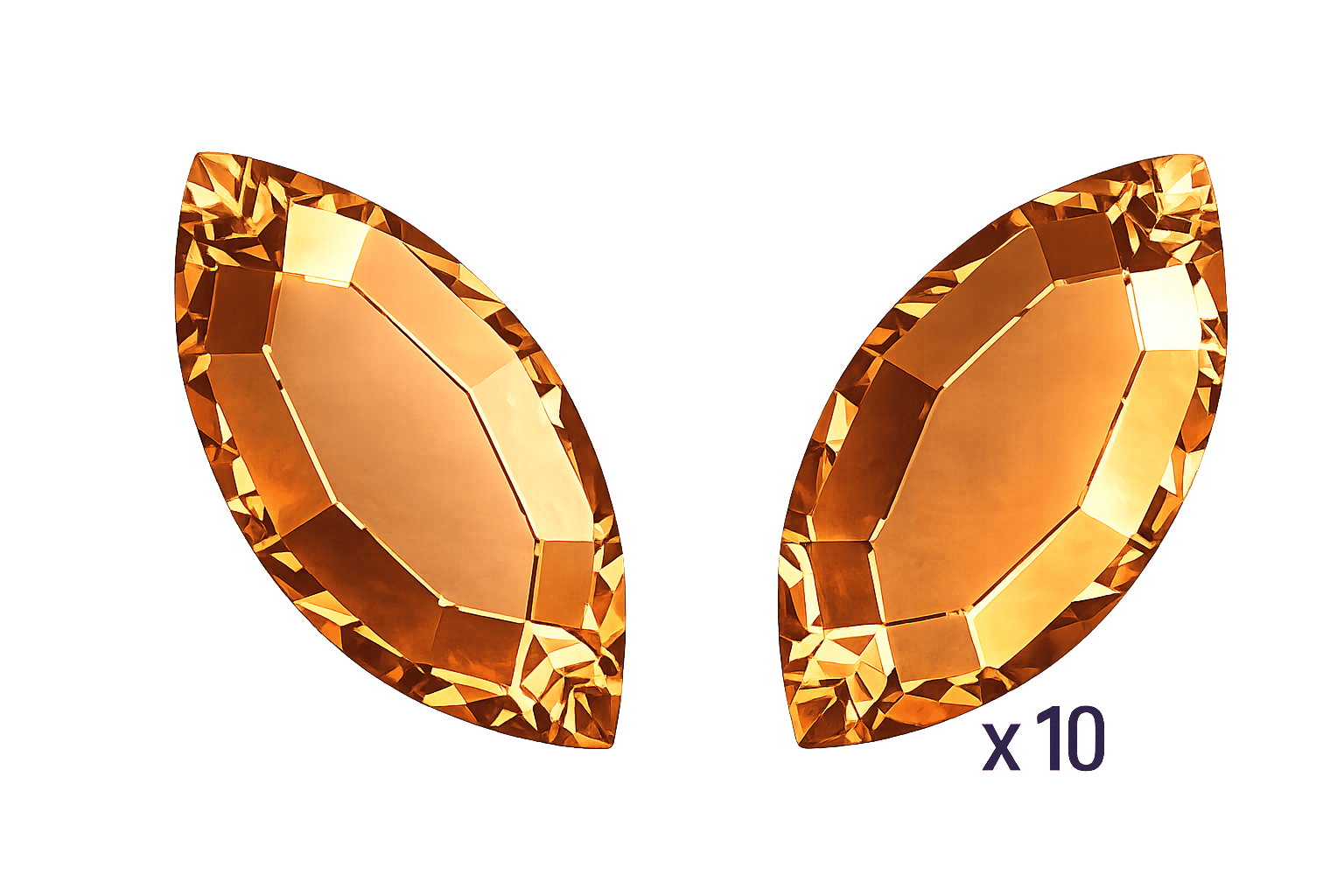 Swarovski Navette Dark Orange Tooth gems