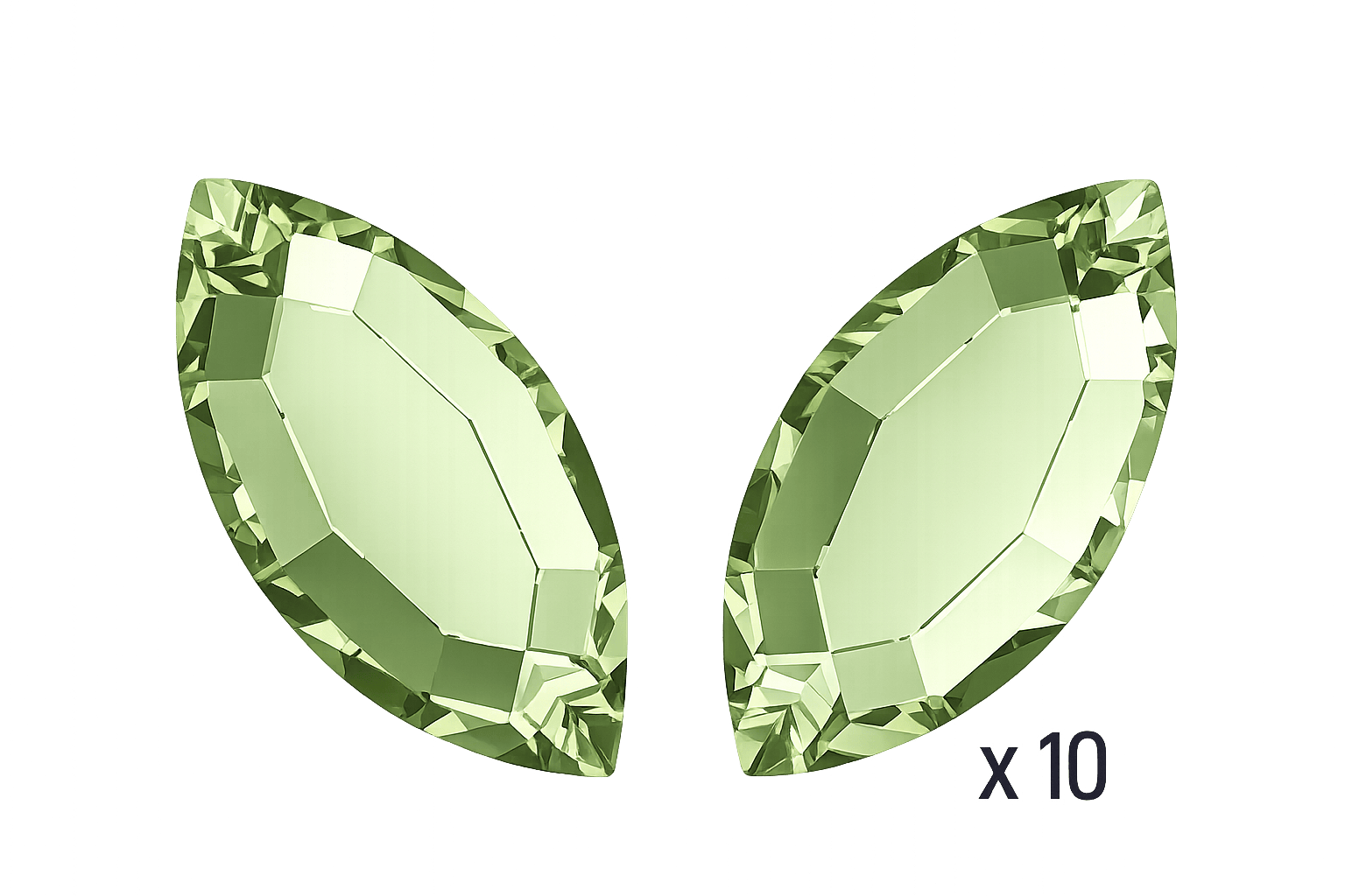 Swarovski Navette ReCreated™ Peridot Tooth gems