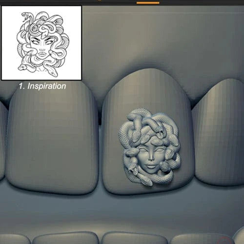 3D process of tooth gems customization