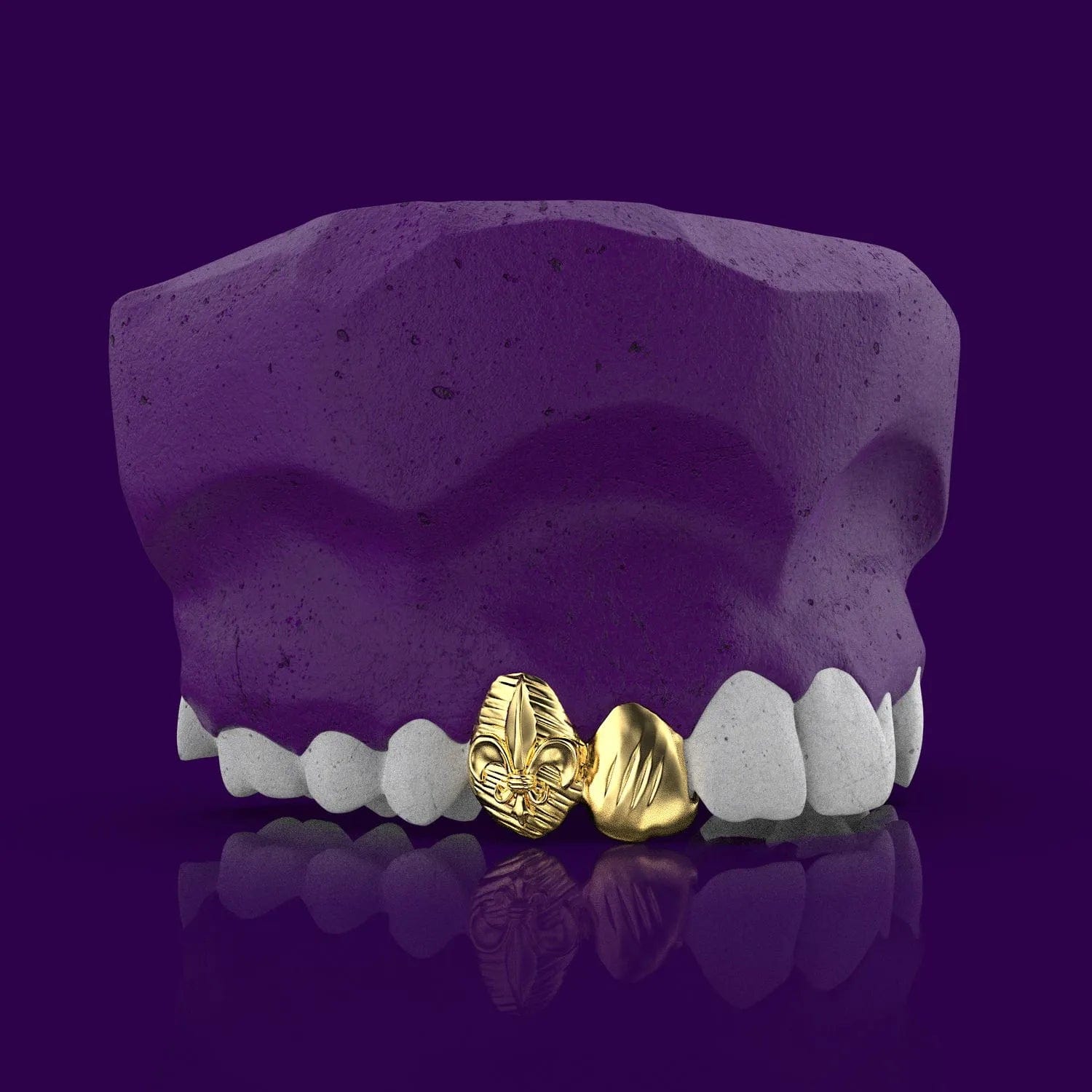 2 gold teeth, 2 teeth gold grillz designed