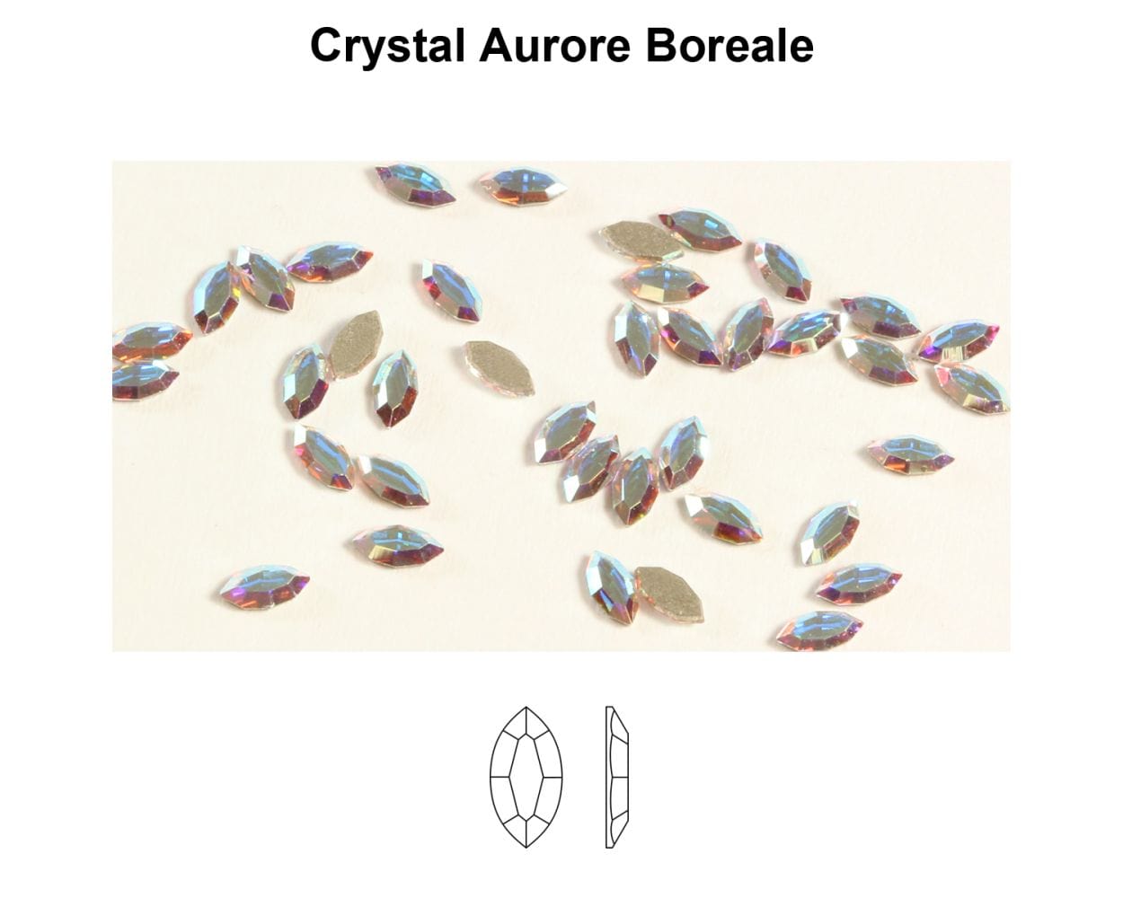 Swarovski Navette Crystal AB tooth gems