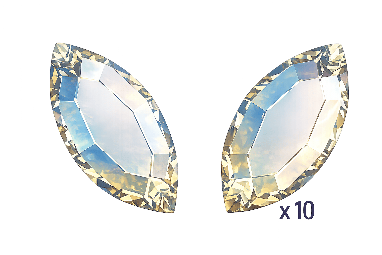Swarovski Navette Crystal Shimmer トゥースジェム